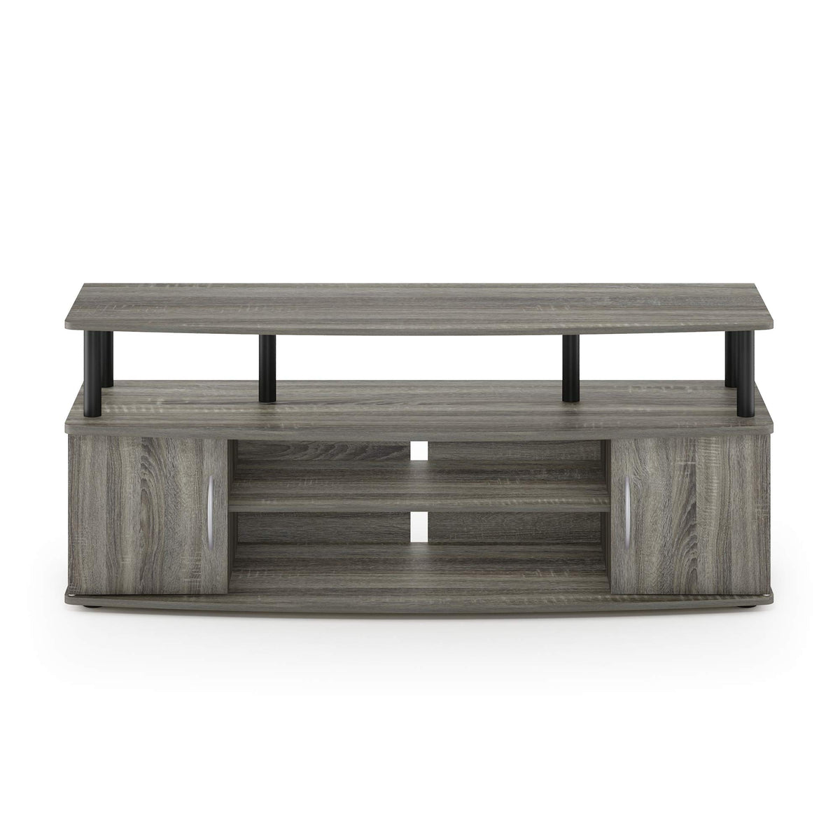 French Oak Grey/Black Entertainment Stand for TV Up to 55 Inch V398