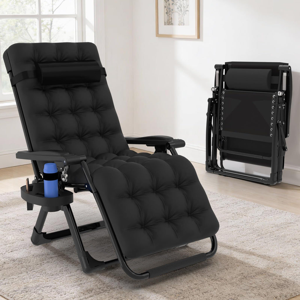 Zero Gravity Chair with Cup Holder, Black W37799
