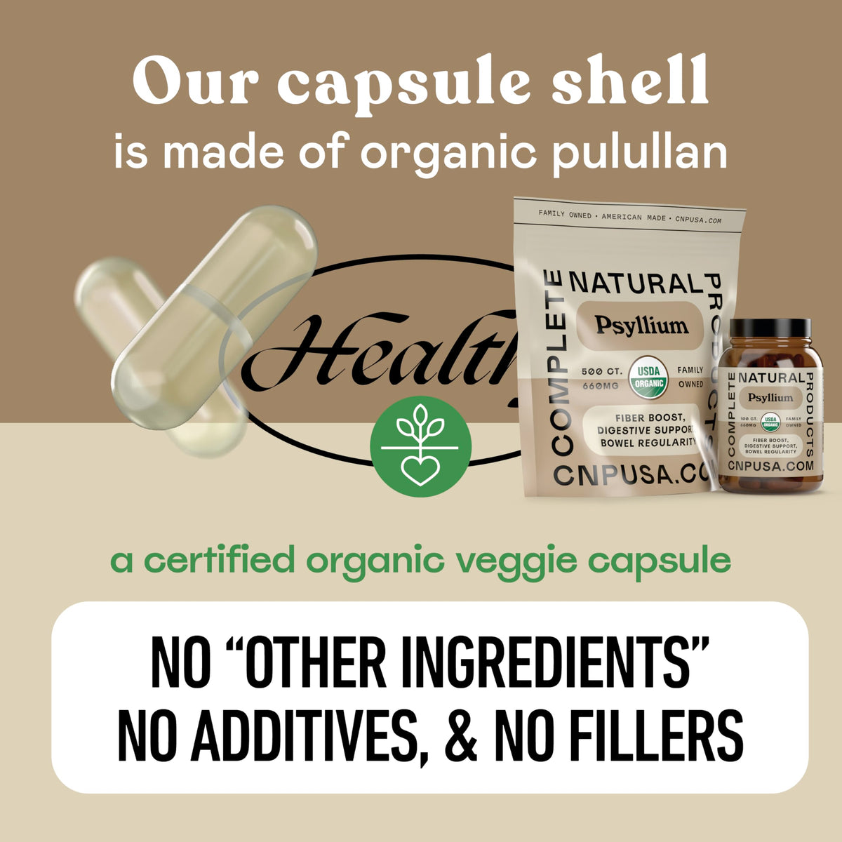 Organic Psyllium Husk Capsules 660mg 500ct S6574
