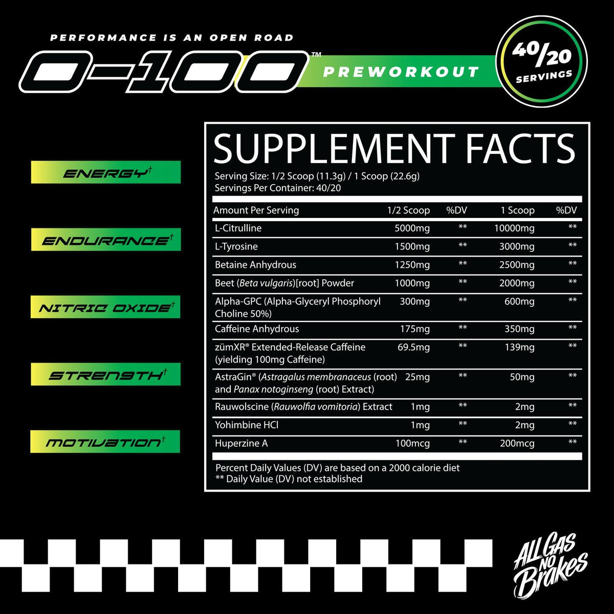 Citrus Tsunami Pre Workout Powder 40/20 Servings C769630