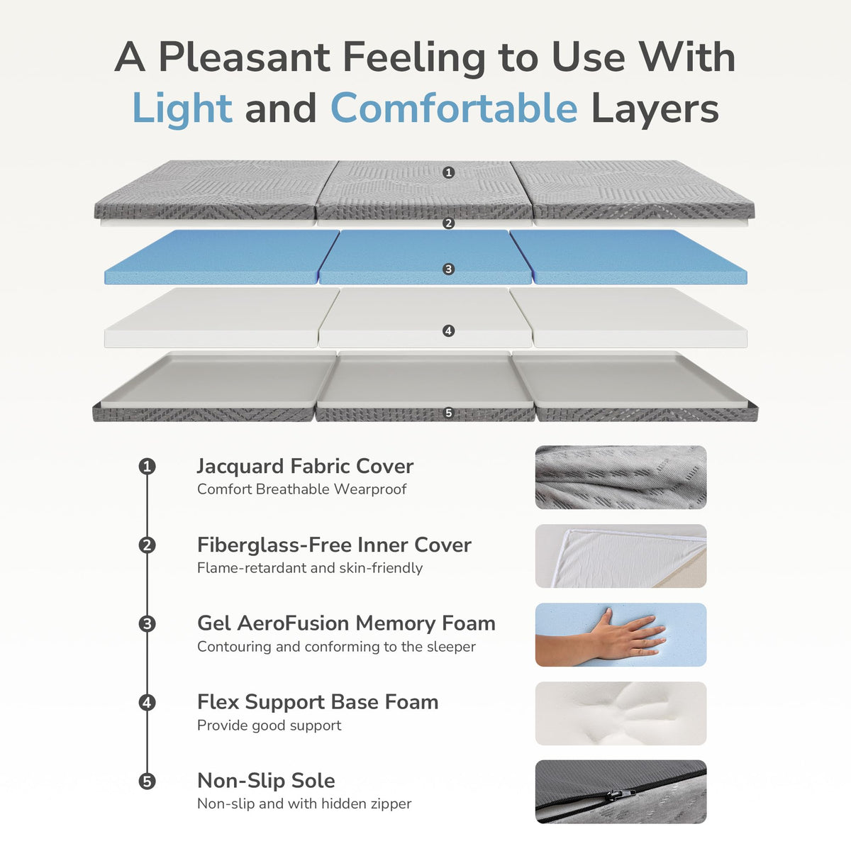 6 inch Twin Memory Foam Folding Mattress F89412