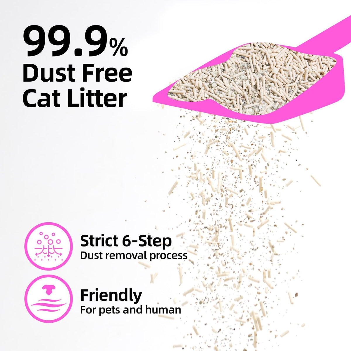 Clumping Cat Litter 99.9% Dust Free Flushable Mixed Tofu and Bentonite Odor Control 16.8lb N109523