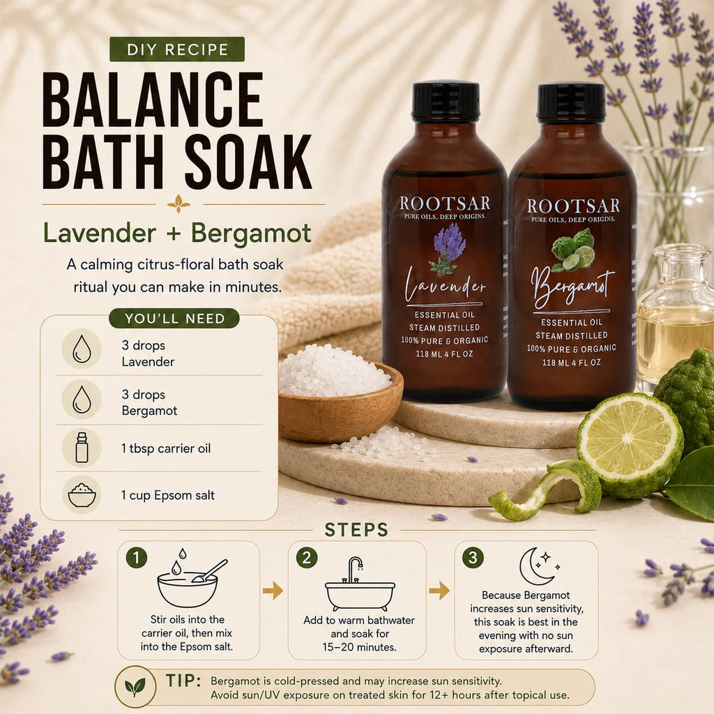 100% Pure Essential Oil Set Lavender & Bergamot 4 fl oz I973441