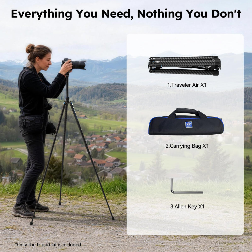 Carbon Fiber Camera Tripod with Fluid Head D616