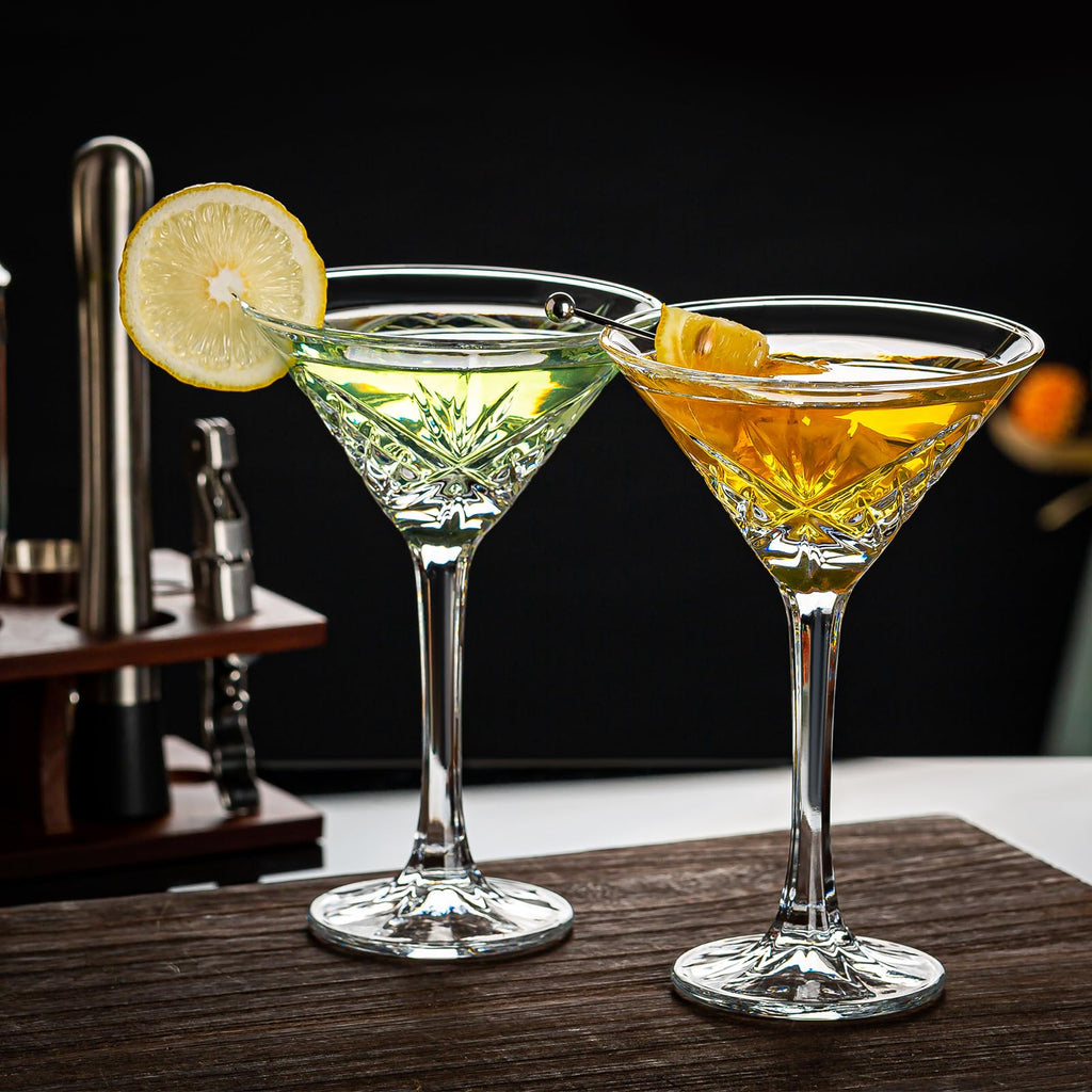 Set of 4 Crystal Stemmed Cocktail Glasses S32235