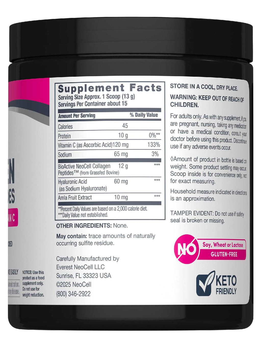 Collagen Peptides Powder 6.9 oz Unflavored Supplement W35485