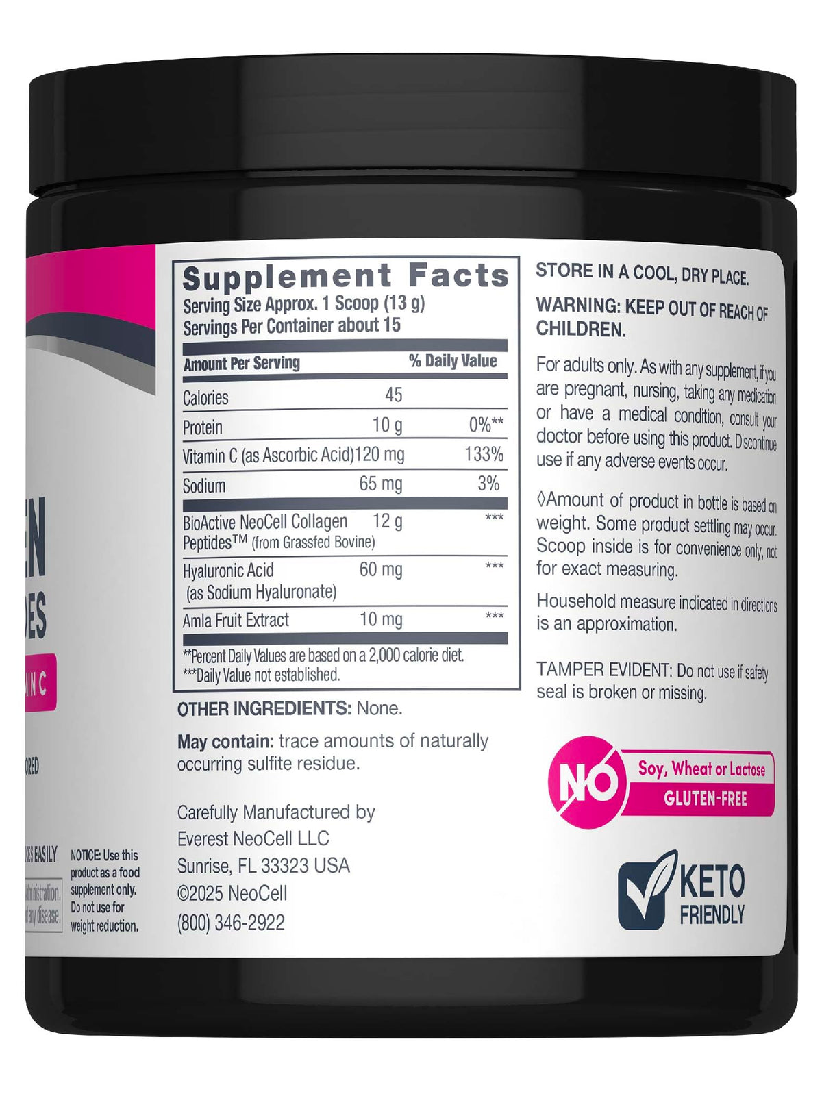 Collagen Peptides Powder 6.9 oz Unflavored Supplement W35485