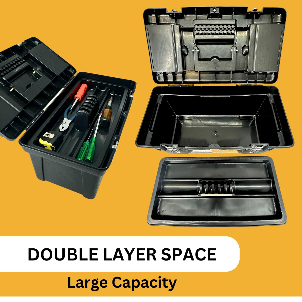 Plastic Tool Box with Metal Latches V7129
