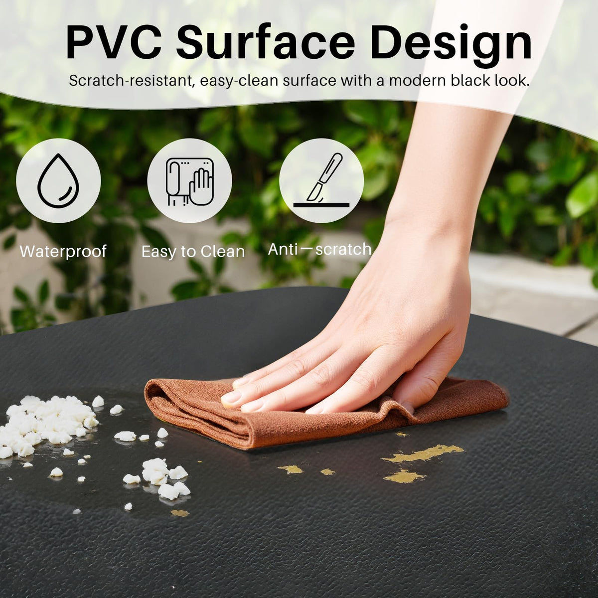 Square Folding Card Table 31.5 Inch PVC Top Metal Frame E567