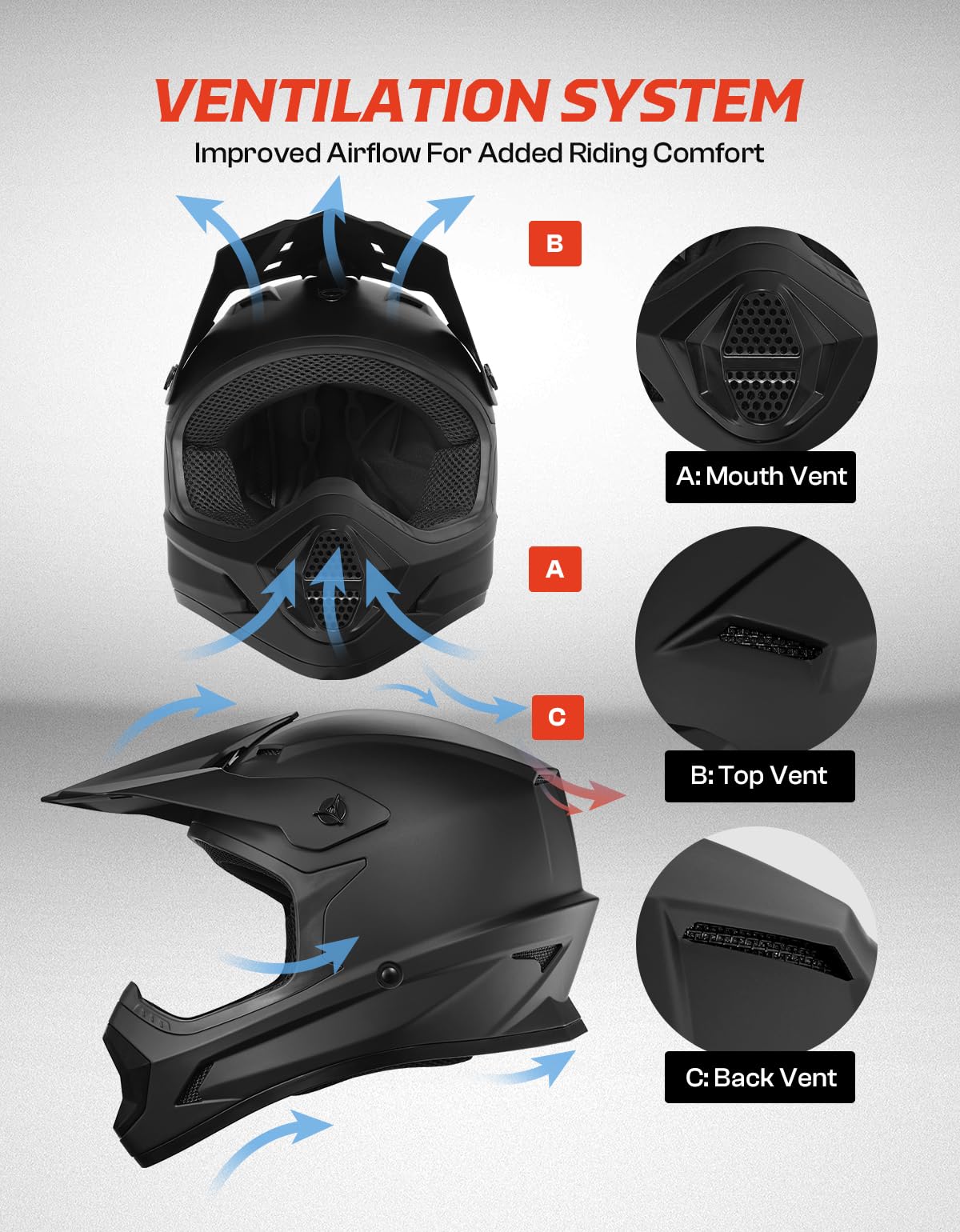 Kids DOT Approved Full Face Motocross Helmet E768