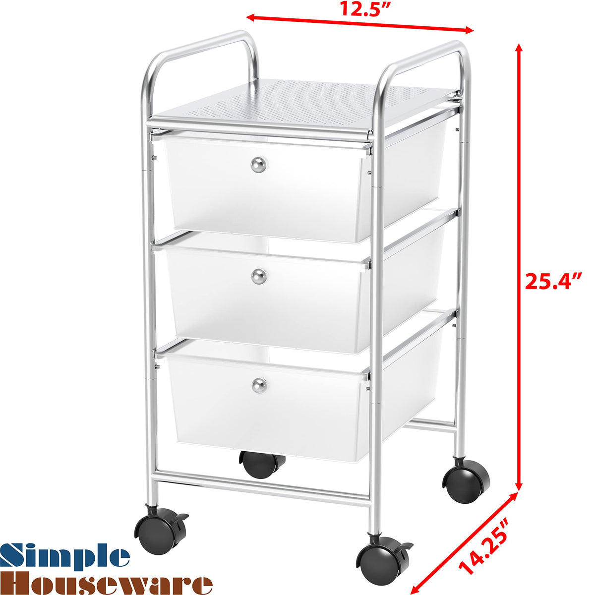 3 Drawers Rolling Utility Cart F786