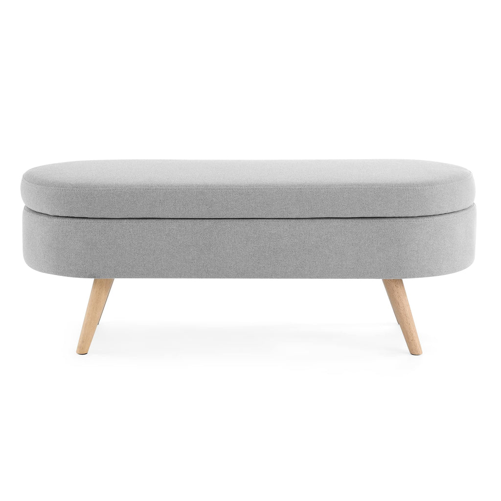 Oval Storage Bench with Rubber Wood Legs A73486