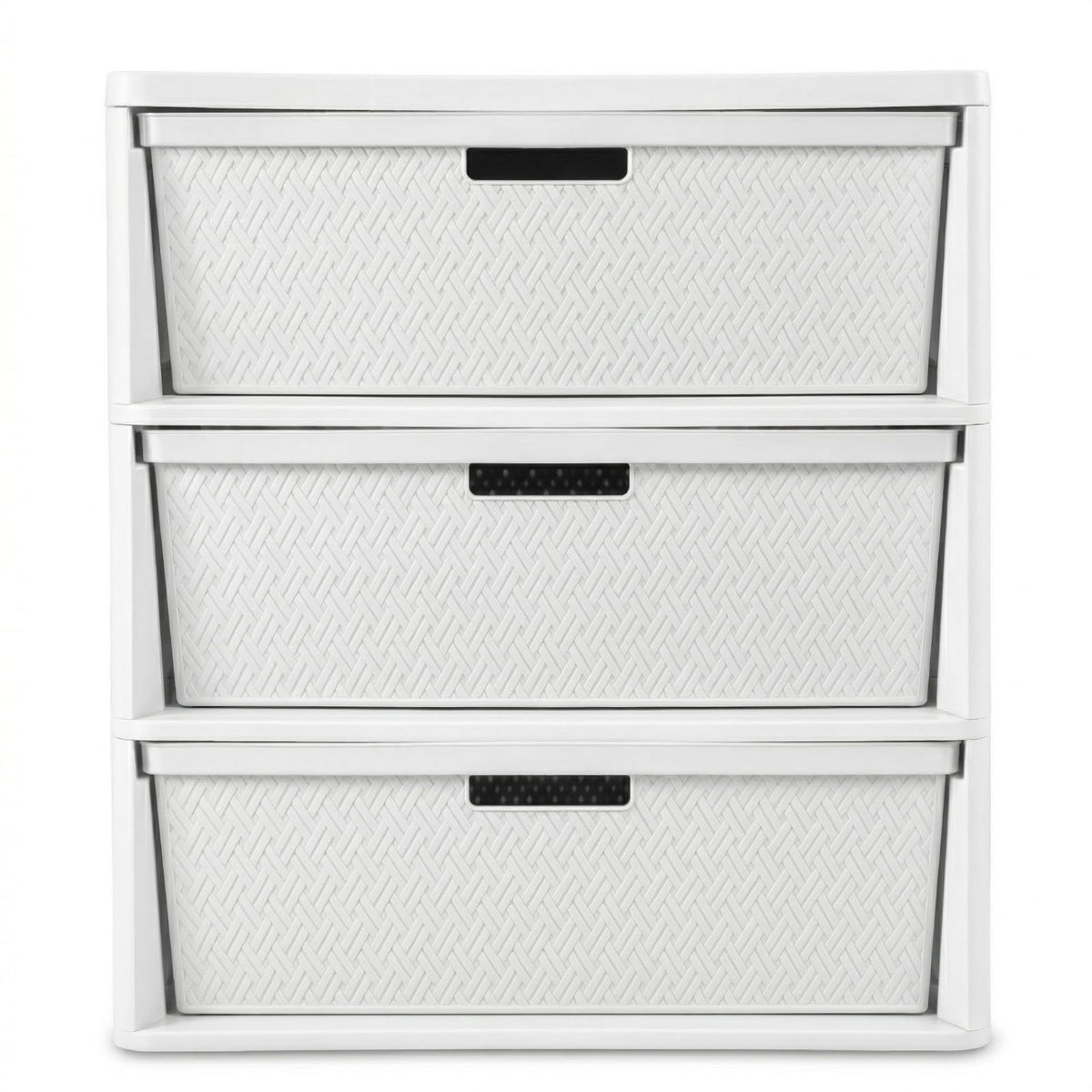 Opaque White 3-Drawer Plastic Storage Tower T97828