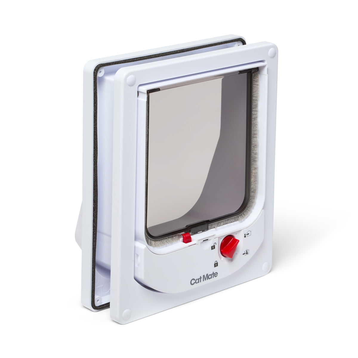 Electromagnetic 4-Way-Locking Cat Flap with 2 Collar Keys White J9156