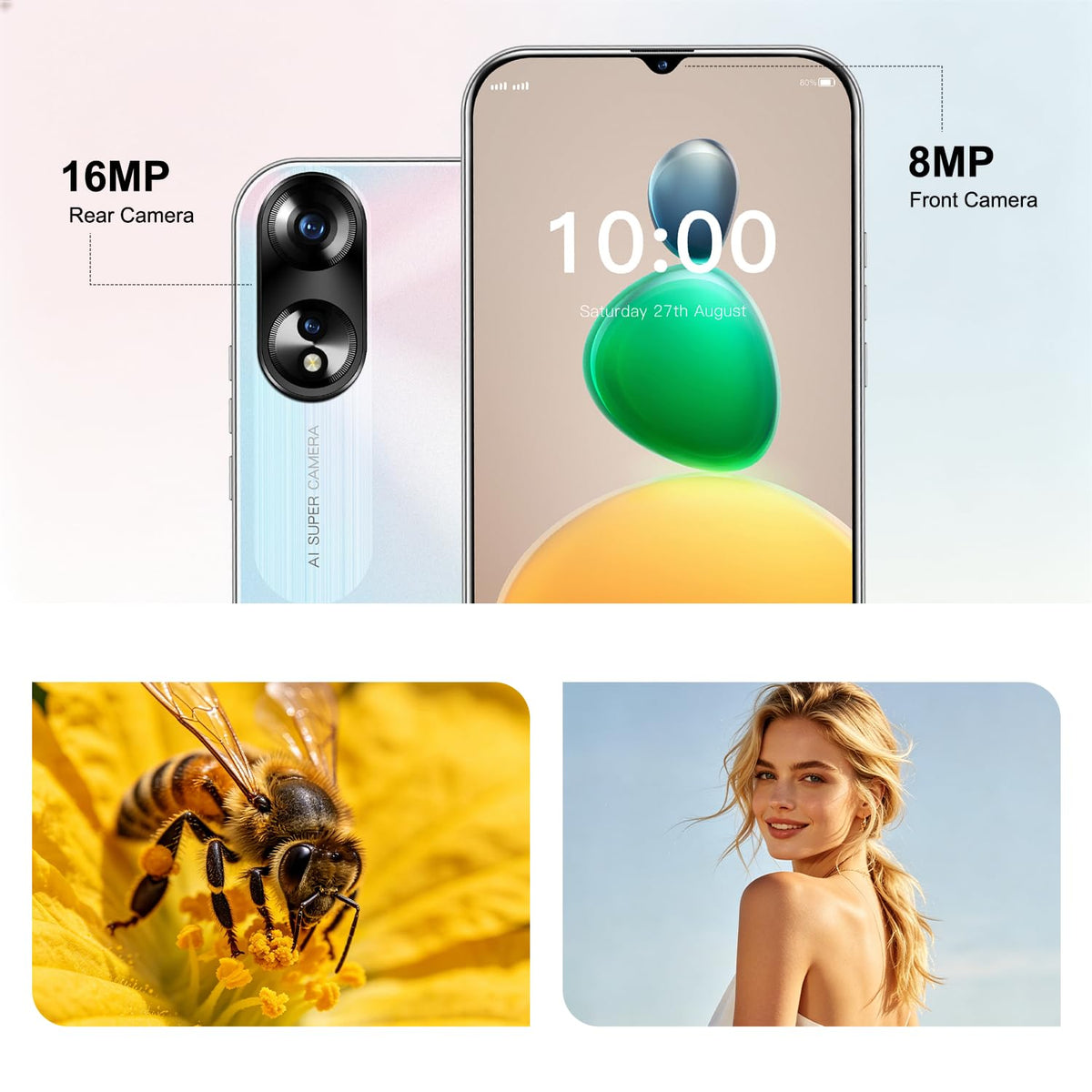 Unlocked 4G Smartphone 6.3 Inch Full Screen 3GB RAM 32GB ROM Black Z147