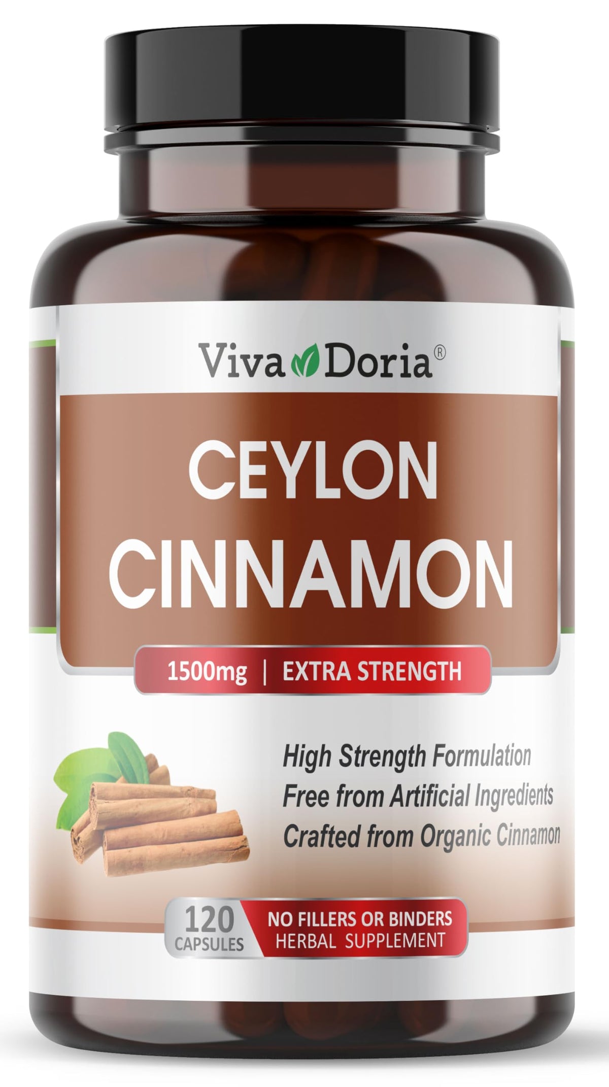 Ceylon Cinnamon 120 Veggie Capsules 1500mg Gelatin Free V129