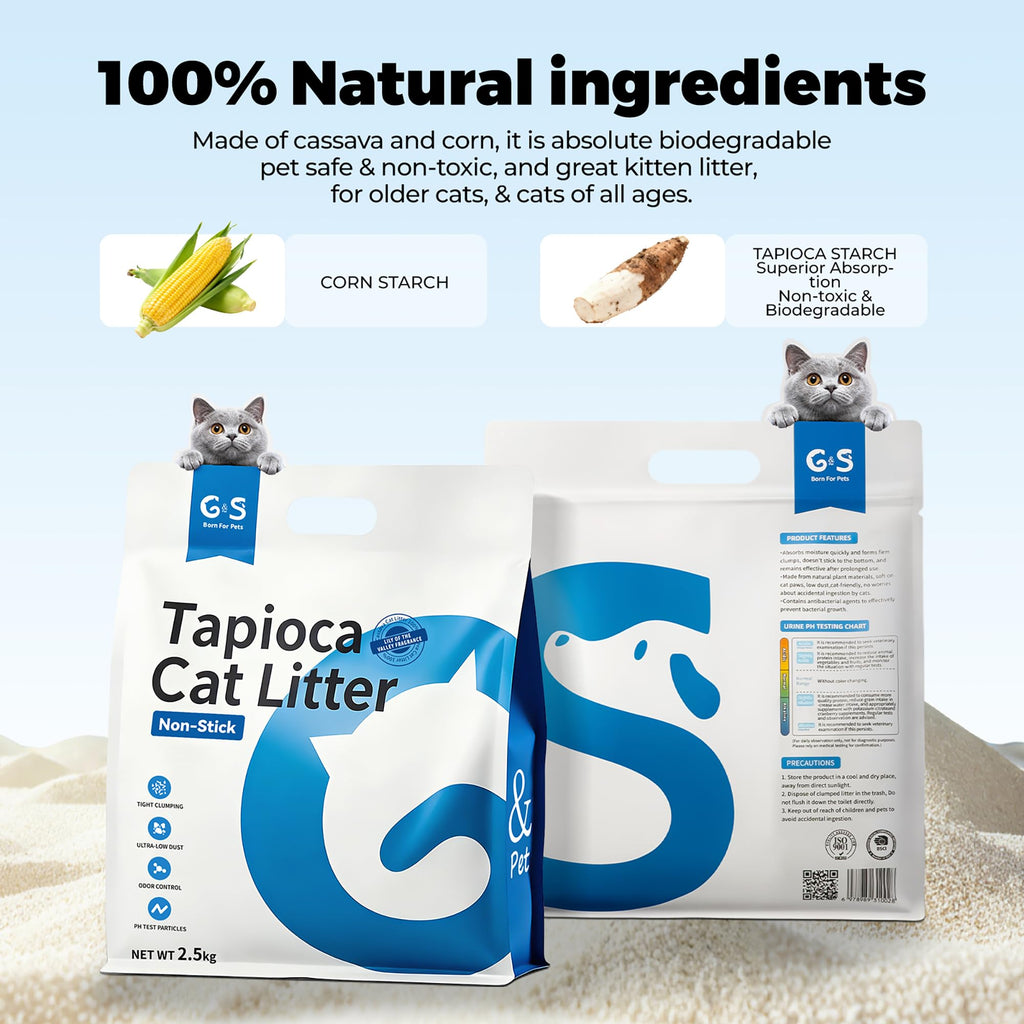 Tapioca Cat Litter Rapid Clumping 5.5lb × 3 Bags Z3027