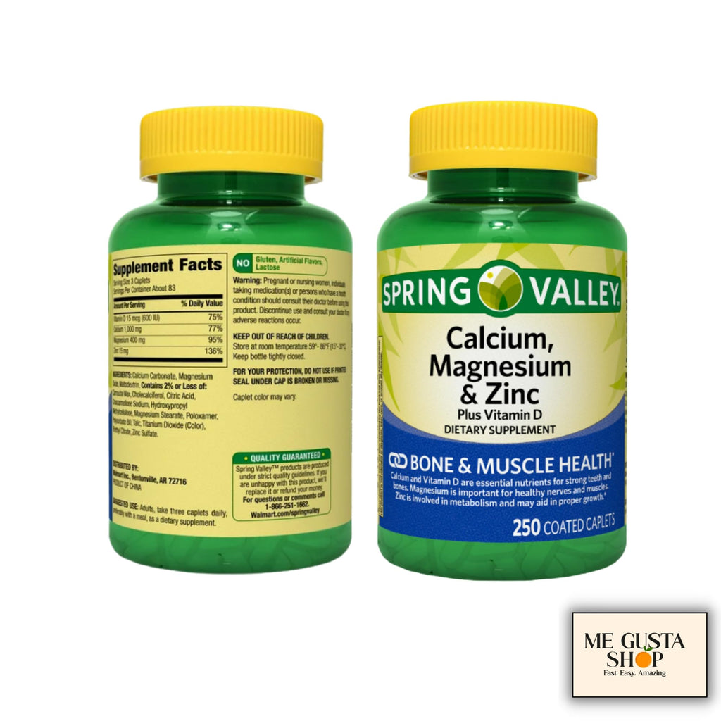 Calcium Magnesium Zinc Plus Vitamin D3 Caplets 500 Count K4271