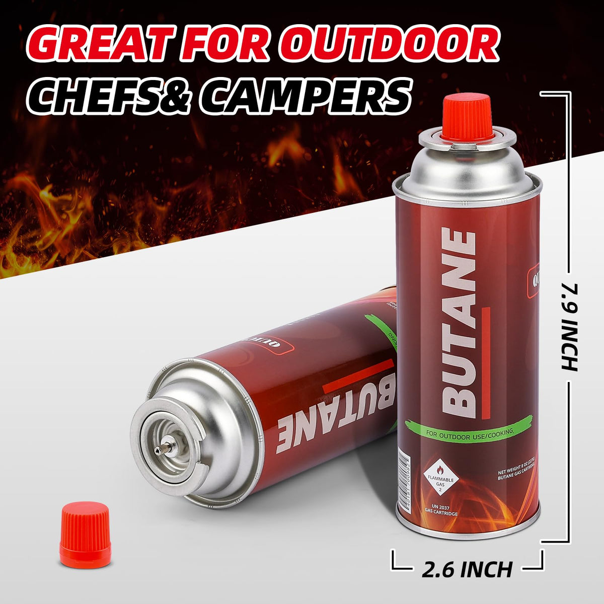 12 Pack 8oz Butane Fuel Cylinders C2833