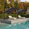 Navy Blue Wood Grain 9FT Square Patio Umbrella W4579
