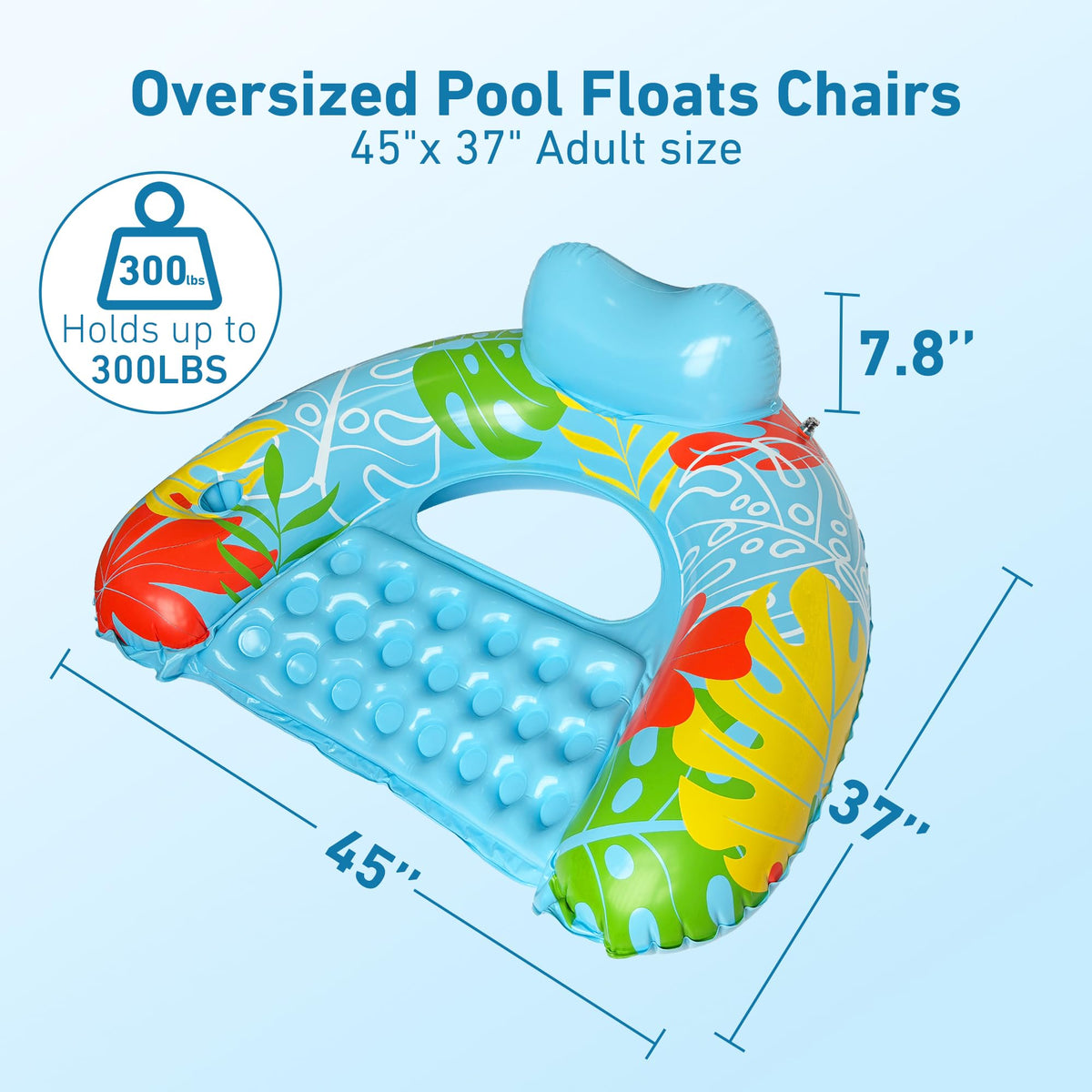 3 Pack Inflatable Pool Float Chairs with Cup Holder N391