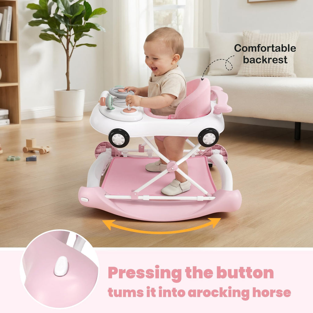 5-in-1 Convertible Baby Walker with Steering Wheel Music Activity Center P76832