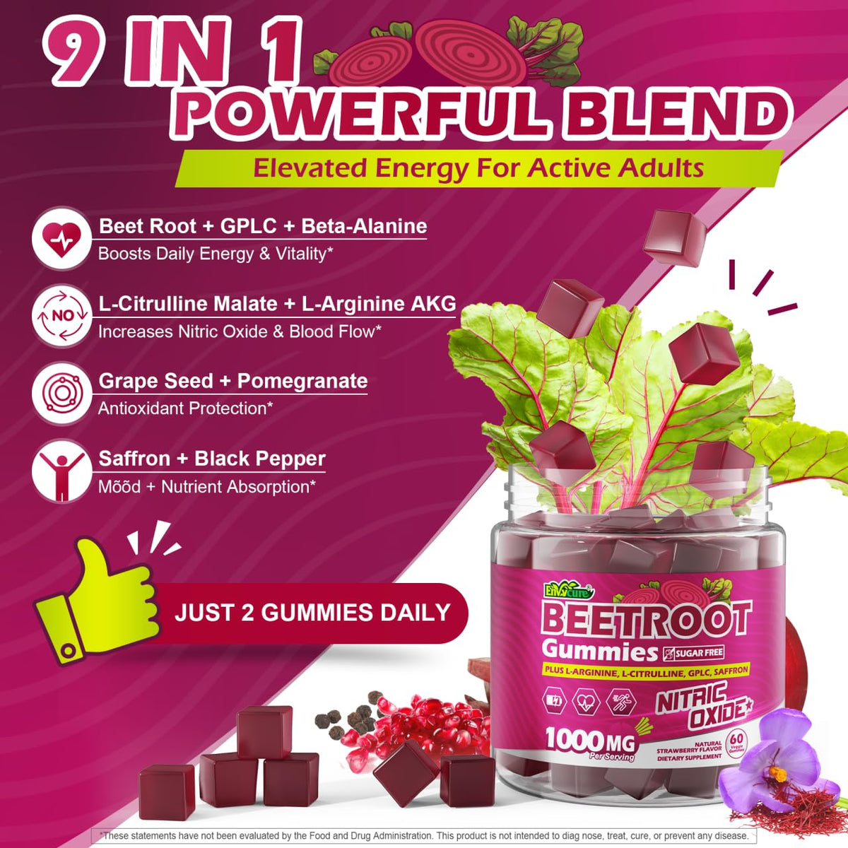 Beet Root Gummies with L-Citrulline & L-Arginine, Sugar Free G63326