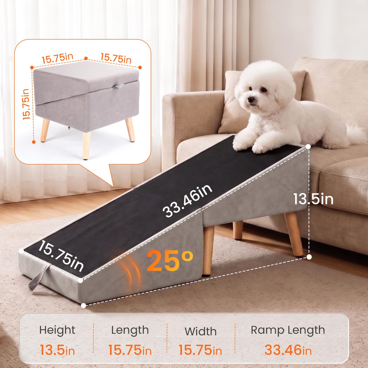 Foldable Dog Ramp Gray C372