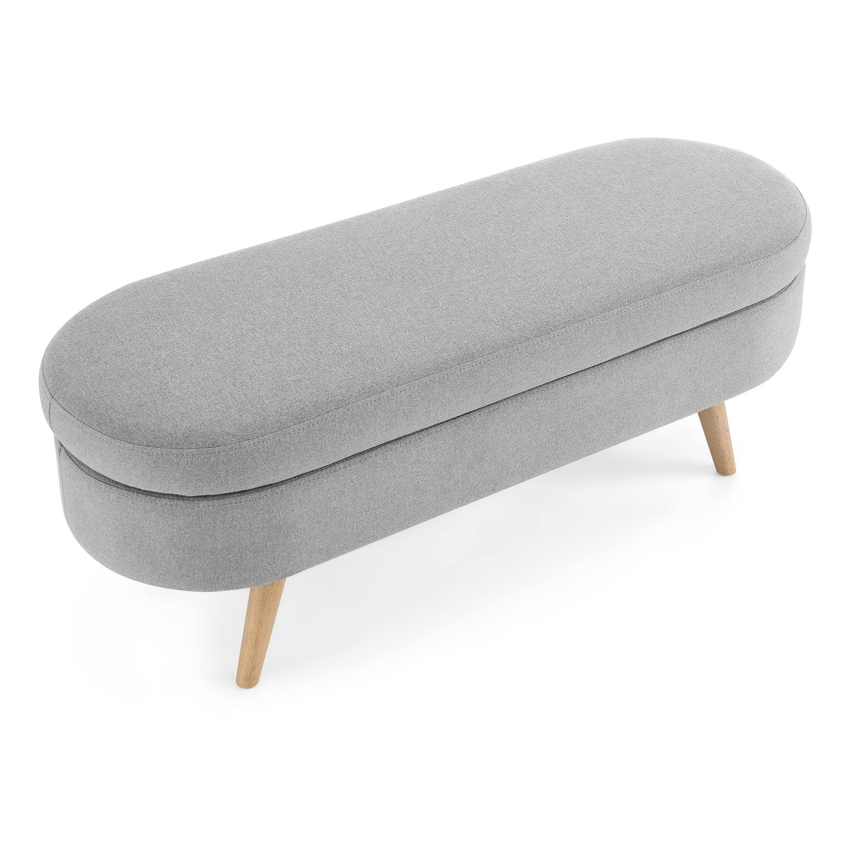 Oval Storage Bench with Rubber Wood Legs A73486