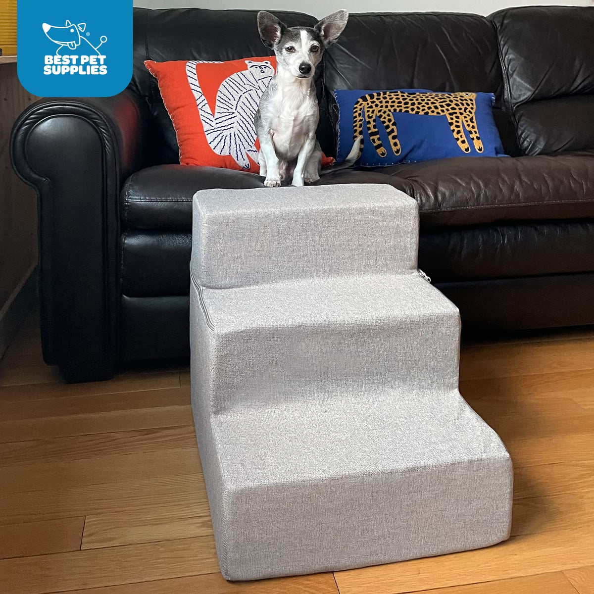 Foldable 3-Step Dog Stair and Pet Ramp H215