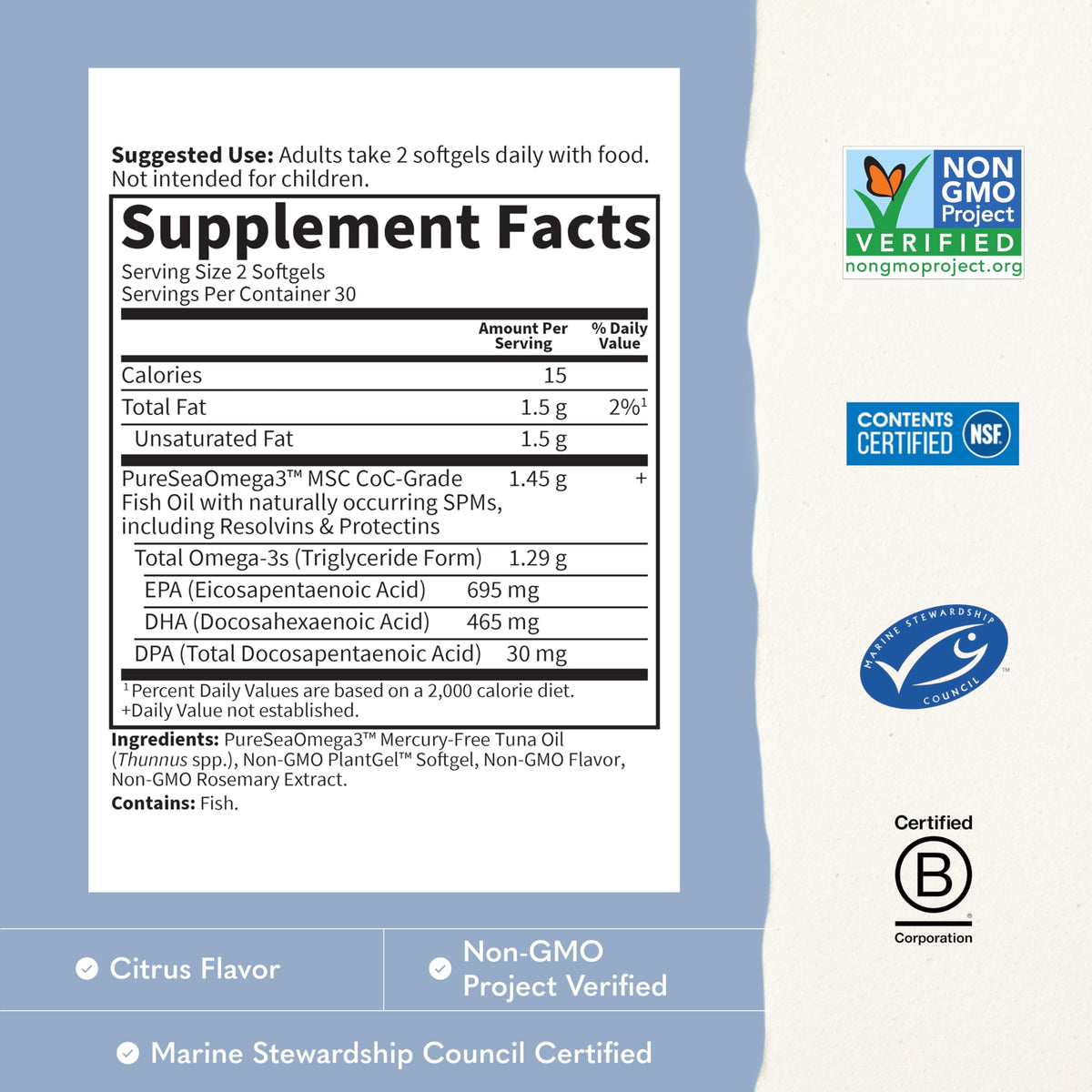 Omega 3 Fish Oil, 60 Softgels U549