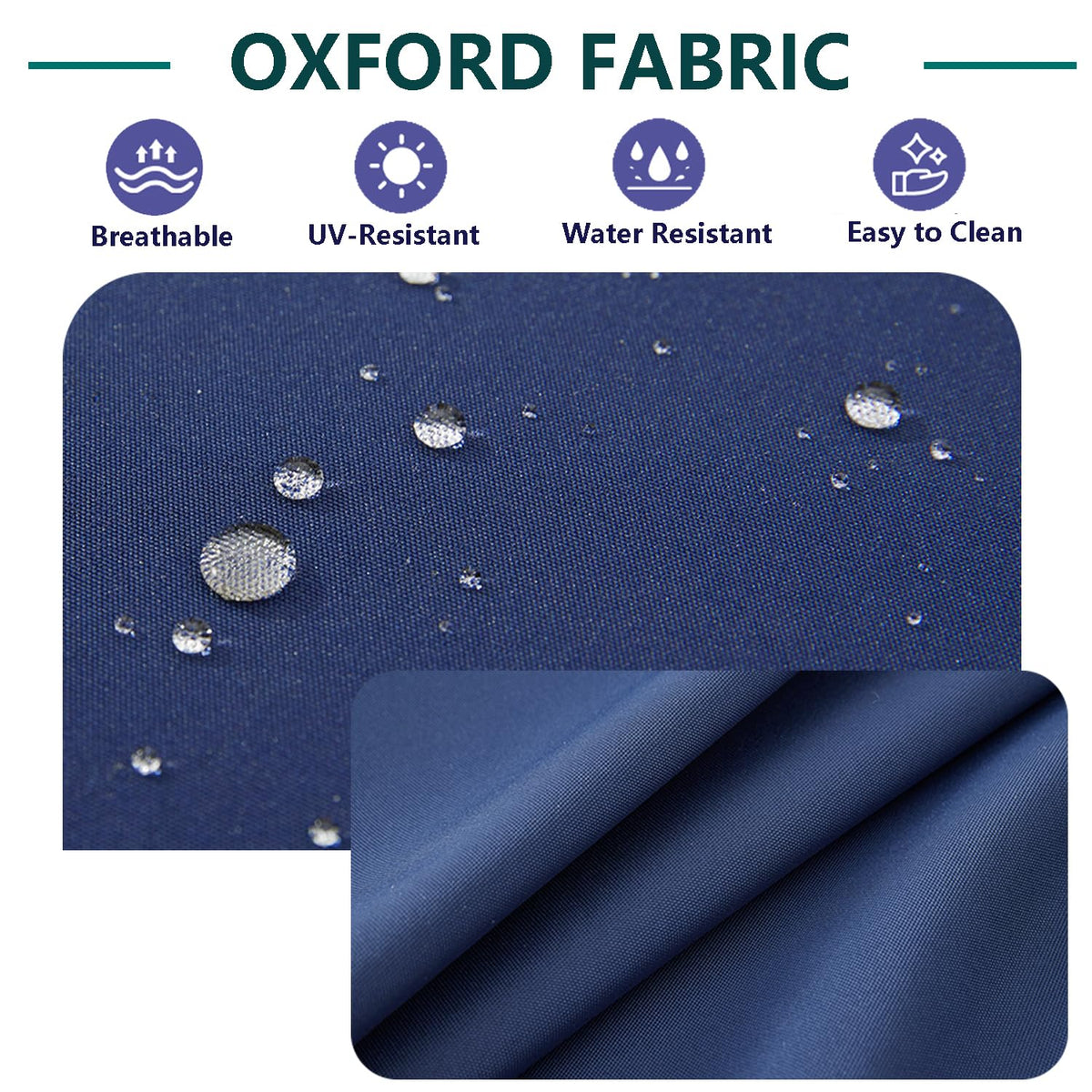 Patio Cushion Covers 16x16x2.5 Navy Blue 2 Packs K77597