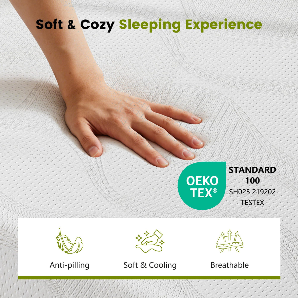 6 Inch Green Tea Gel Memory Foam Mattress F769