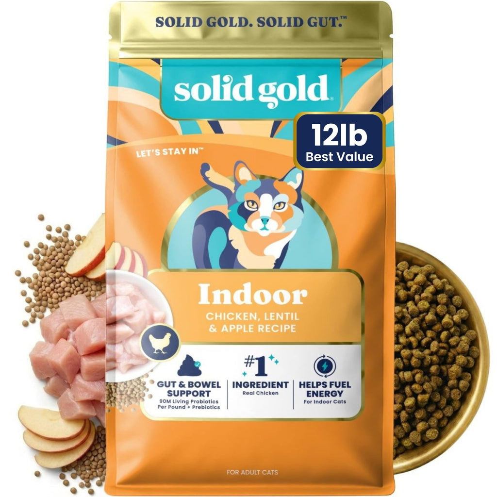 Solid Gold Indoor Chicken Dry Cat Food High Fiber, Adult & Senior Cats 12LB Z49820