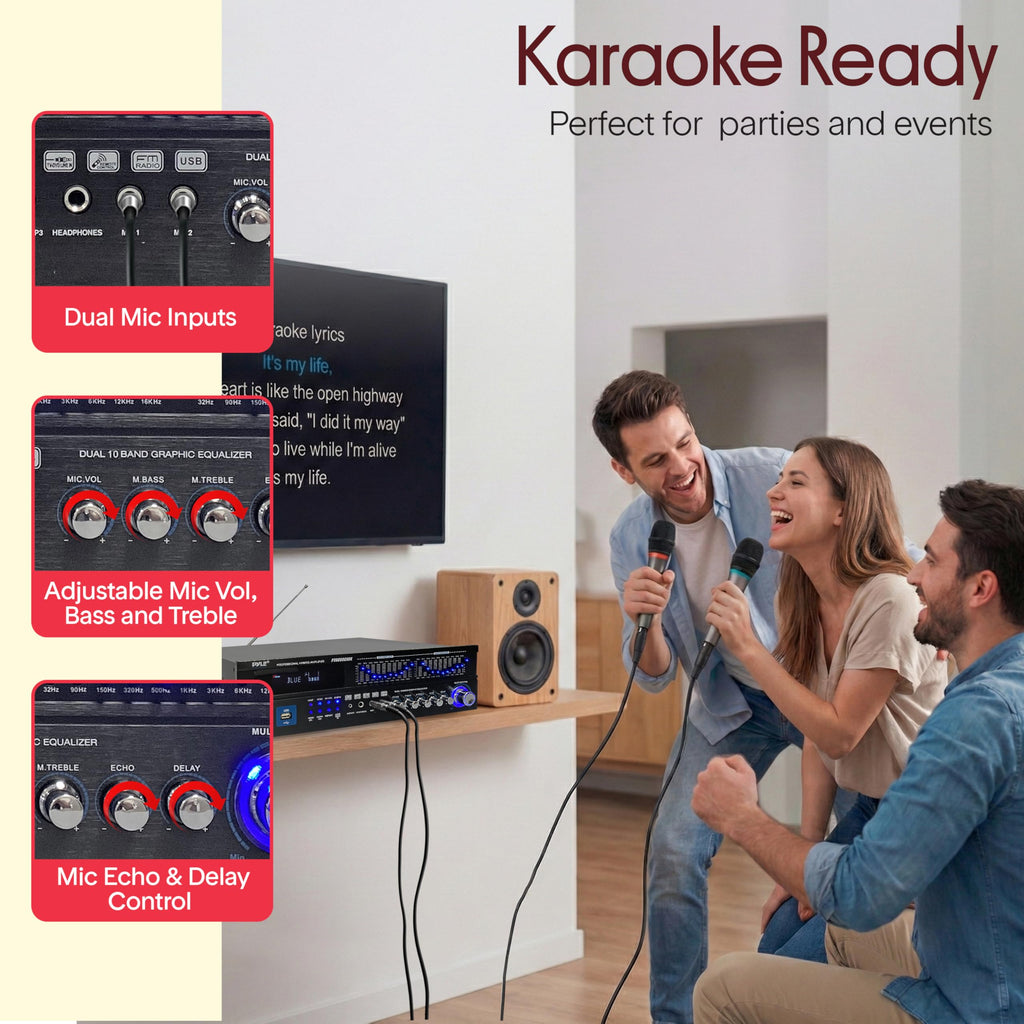 2000W 6-Channel Bluetooth Hybrid Home Amplifier D5110