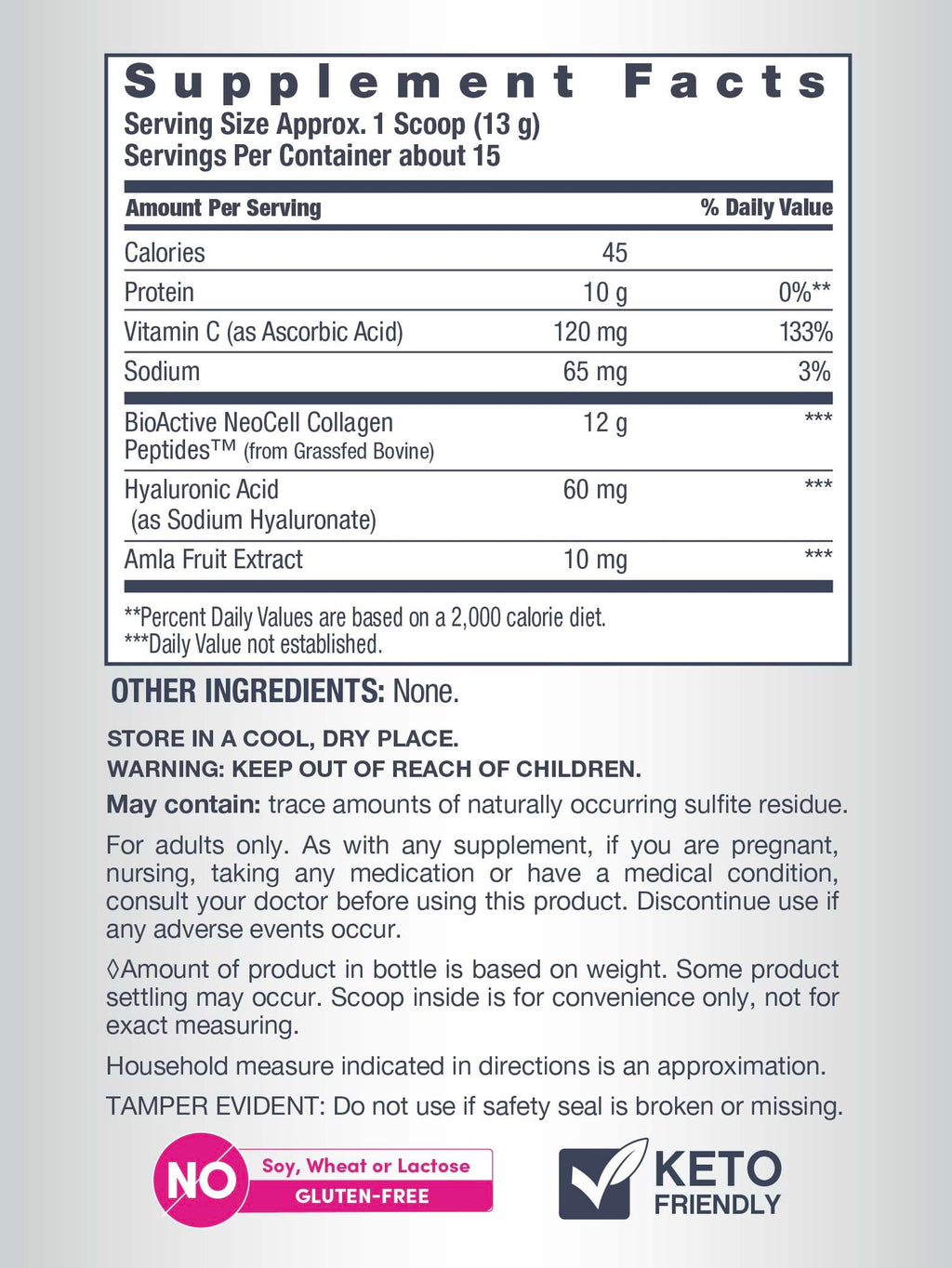 Collagen Peptides Powder 6.9 oz Unflavored Supplement W35485