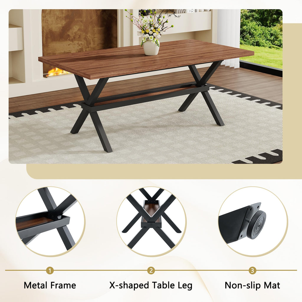 9 Piece Dining Table Set with Splicing Wood Top R127991
