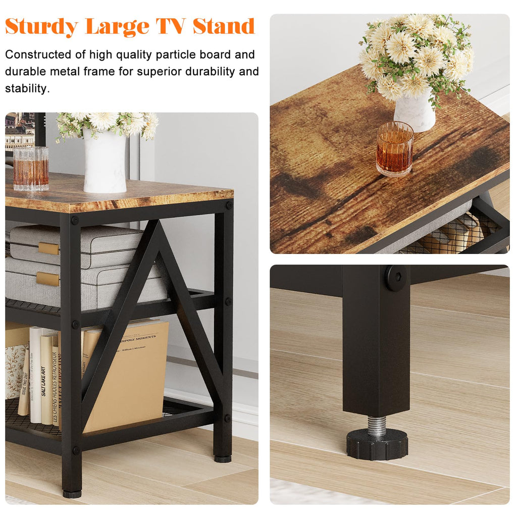 63" TV Stand with 3-Tier Storage Shelves Q74880