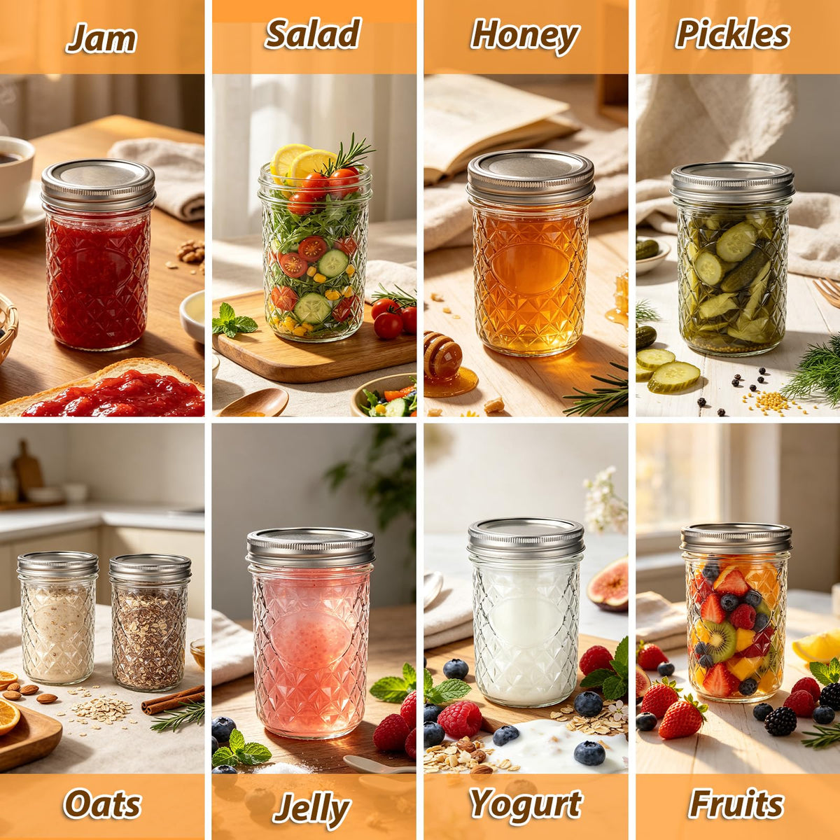 16oz Wide Mouth Mason Jars with Airtight Lids C294