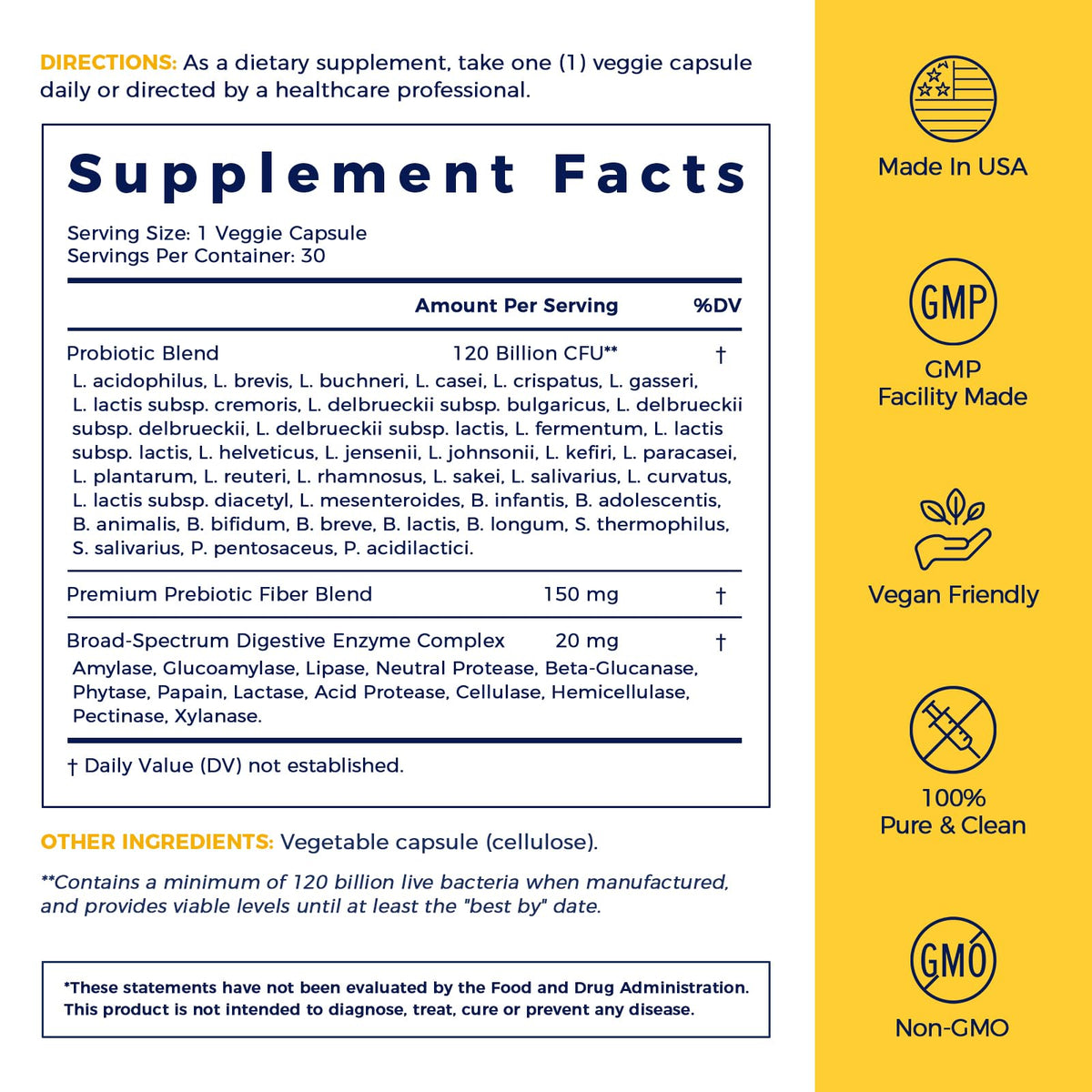 Probiotics 120 Billion CFU 36 Strains 30ct I3319