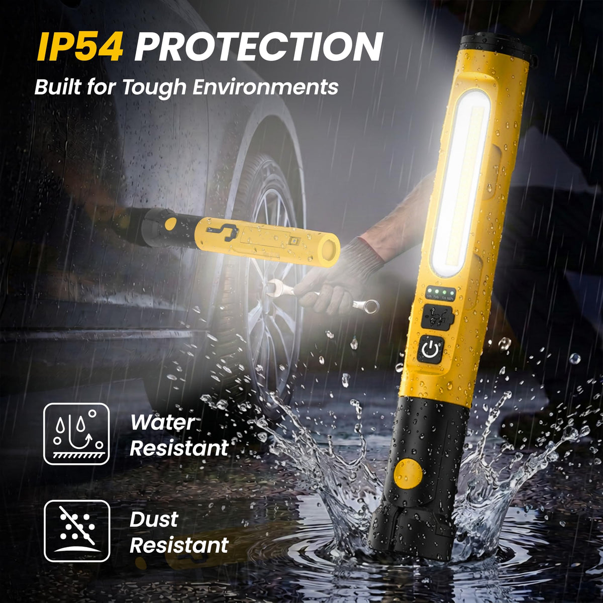 Magnetic Rechargeable LED Work Light with Detachable Dual Light Bars H27625