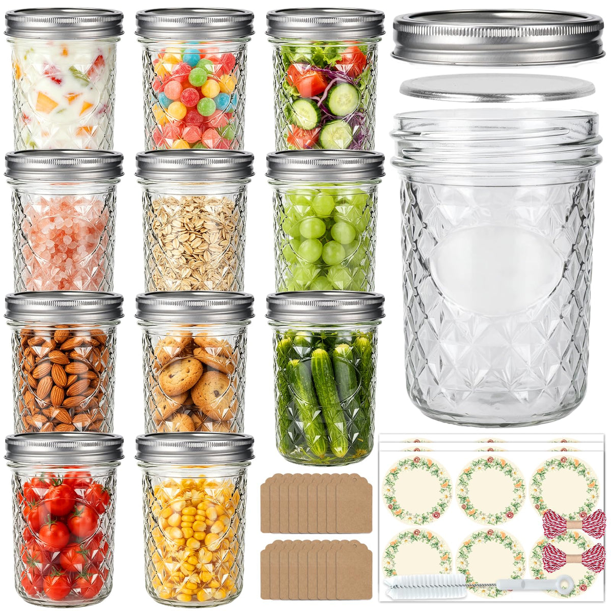 16oz Wide Mouth Mason Jars with Airtight Lids C294