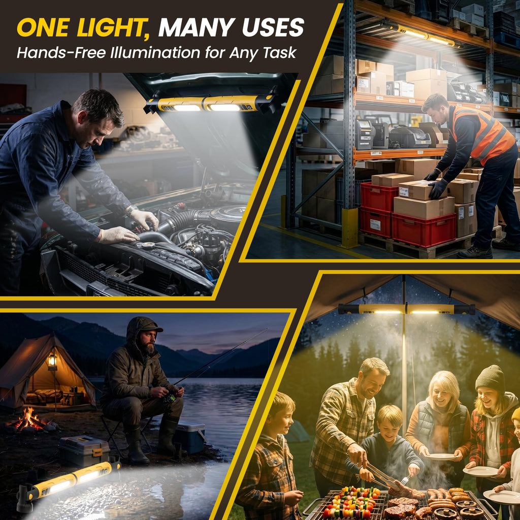 Magnetic Rechargeable LED Work Light with Detachable Dual Light Bars H27625