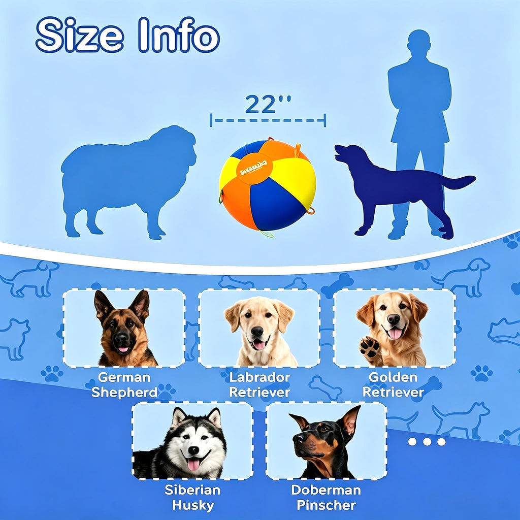 22" Dog Herding Ball with Straps B276205