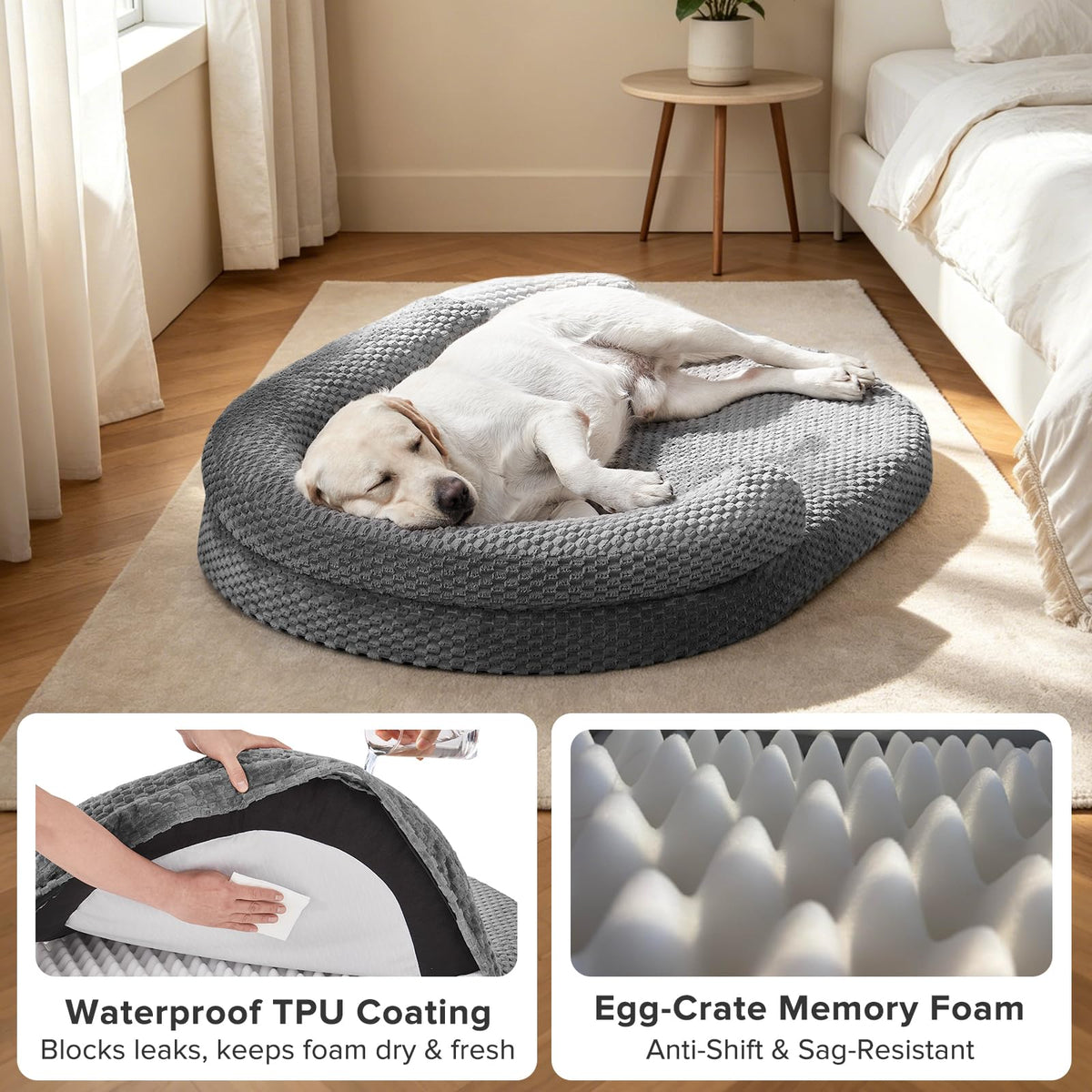 XL Washable Waterproof Orthopedic Dog Bed with Removable Cover D44338