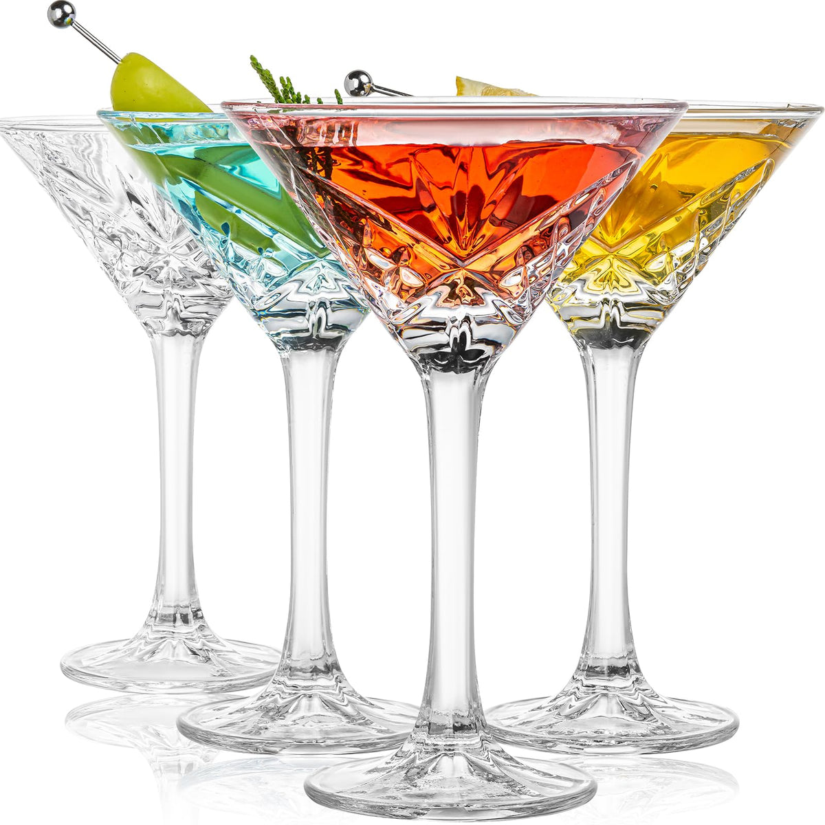 Set of 4 Crystal Stemmed Cocktail Glasses S32235