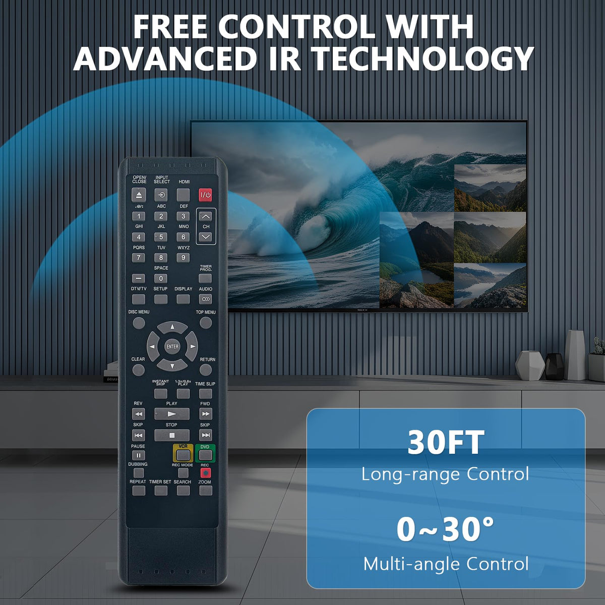 Replace Remote Control for DVD VCR Combo Player F147
