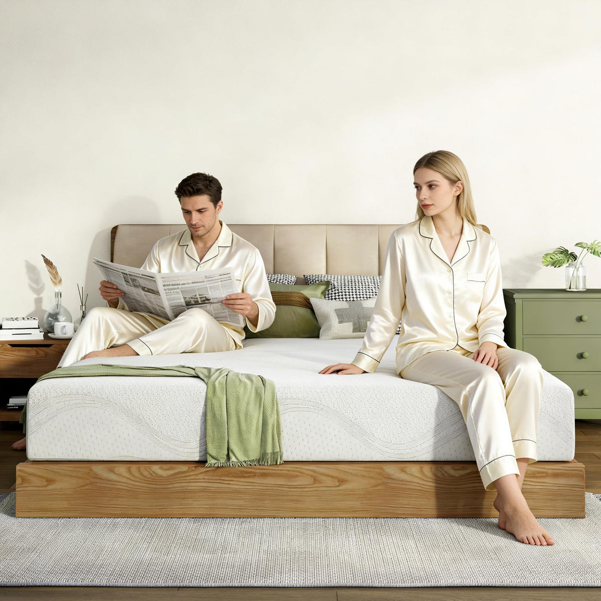 6 Inch Green Tea Gel Memory Foam Mattress F769