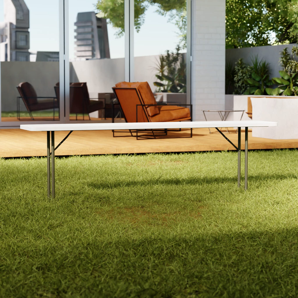 Granite White Heavy-Duty Blow Molded Plastic Folding Table P746
