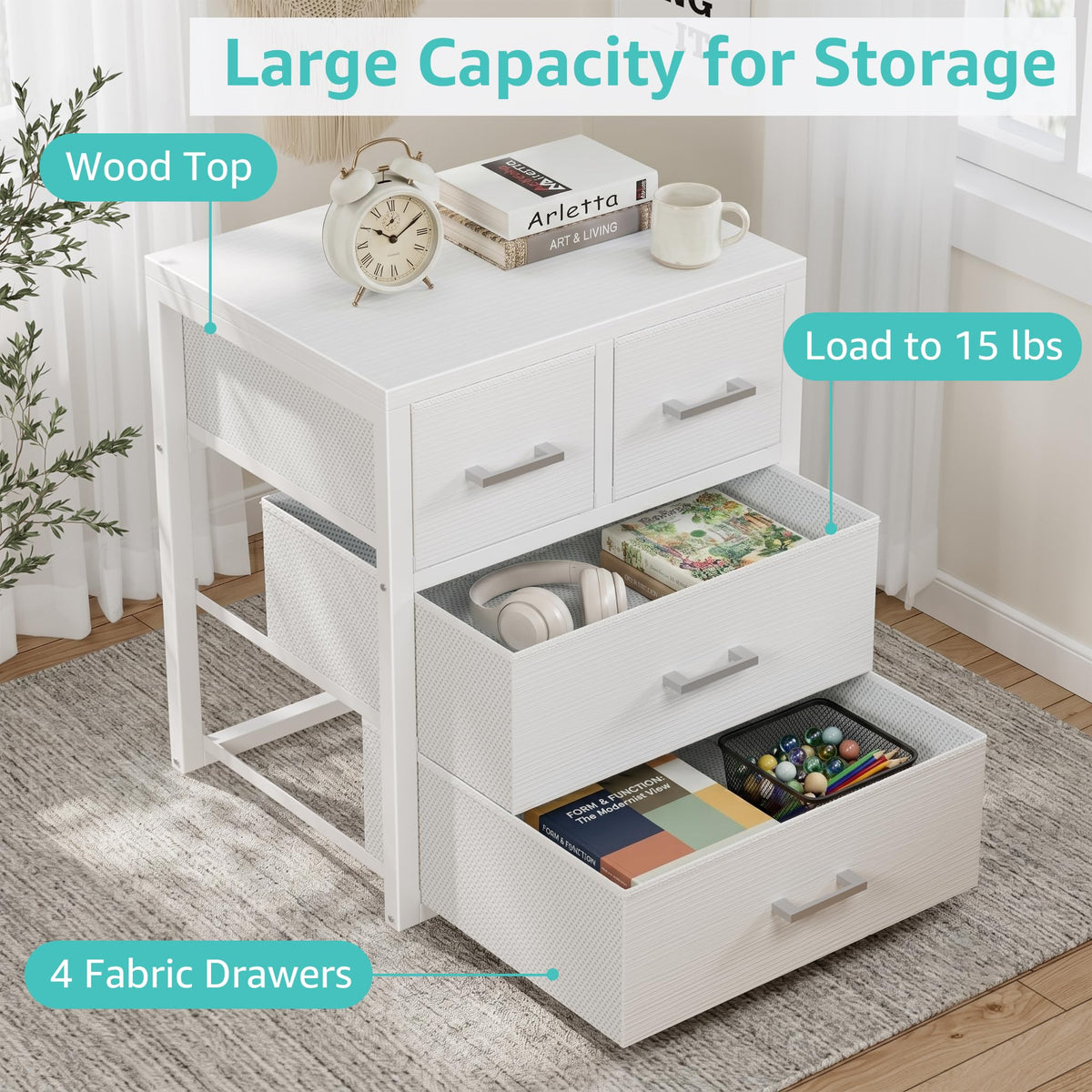 White 4 Drawer Dresser D512223